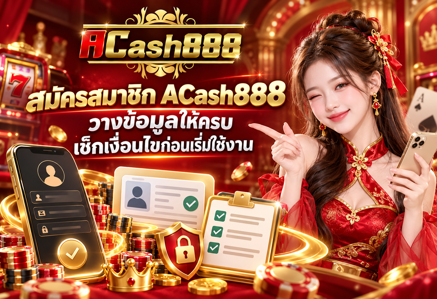 ACash888 ก่อนสร้างบัญชี ตรวจเงื่อนไขและข้อมูลที่จำเป็น